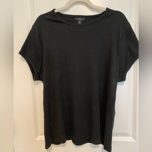 Basic J. Crew Black Ribbed Tee Shirt